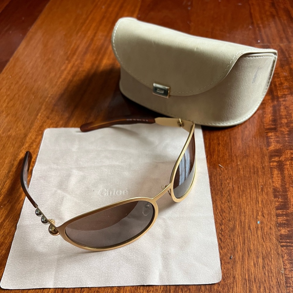Chloe CE149S 743 Gold/brown Lens 69mm Sunglasses 820 with box + cloth
